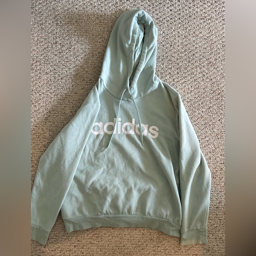 Adidas light teal hoodie